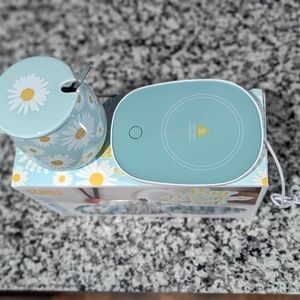 Floral Blue Mug Warmer Set